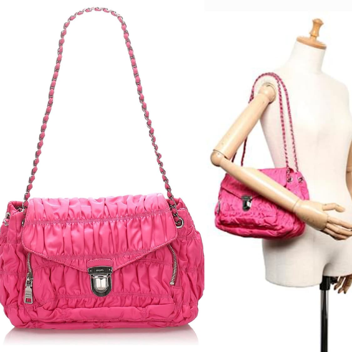 프라다 고프레 테수토 은장 체인 숄더백 (정품) 상품이미지3