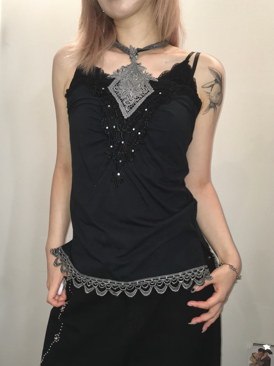Axes femme halter lace sleeveless 상품이미지5