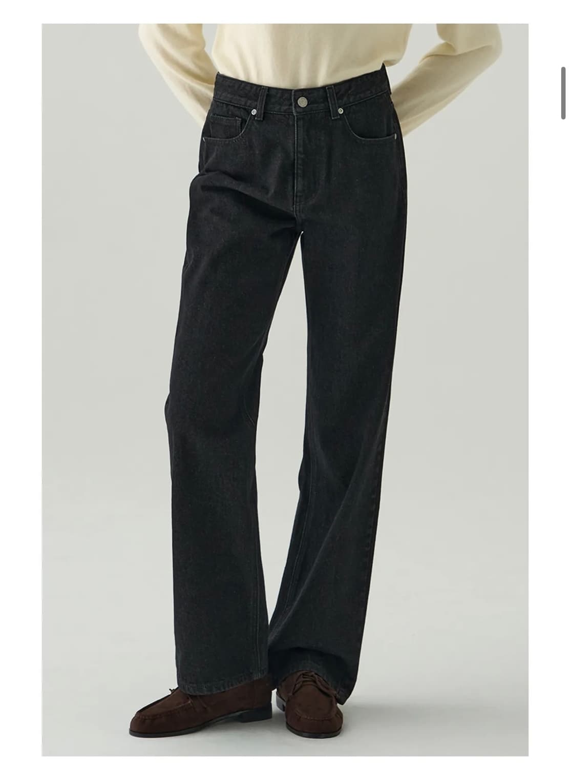 (새상품)(S) 드로우핏 우먼 코어 스트레이트 핏 데님 팬츠 BLACK  상품이미지5