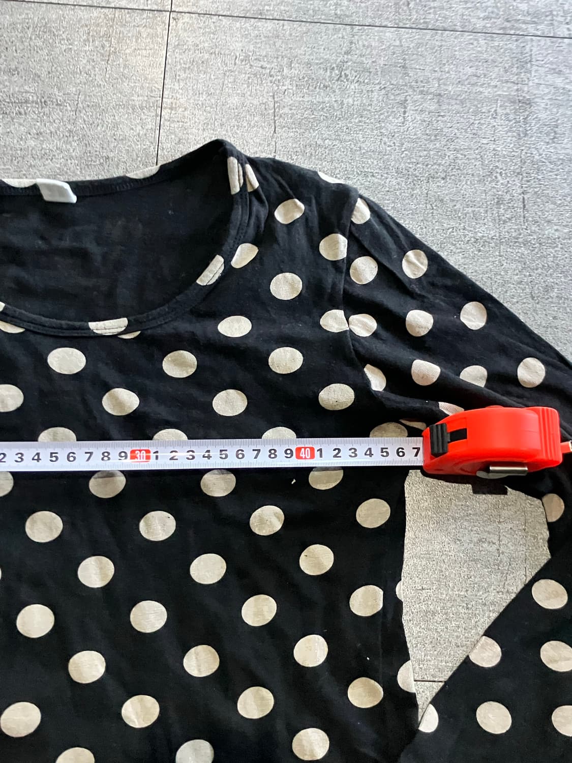 일본빈티지 Hous 하구미모리걸 라떼랴구 도트땡땡이 긴팔티셔츠 상품이미지2