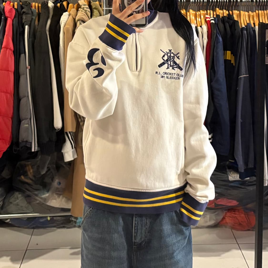 00s 폴로 랄프로렌 엠브로이드 하프 집업 상품이미지1