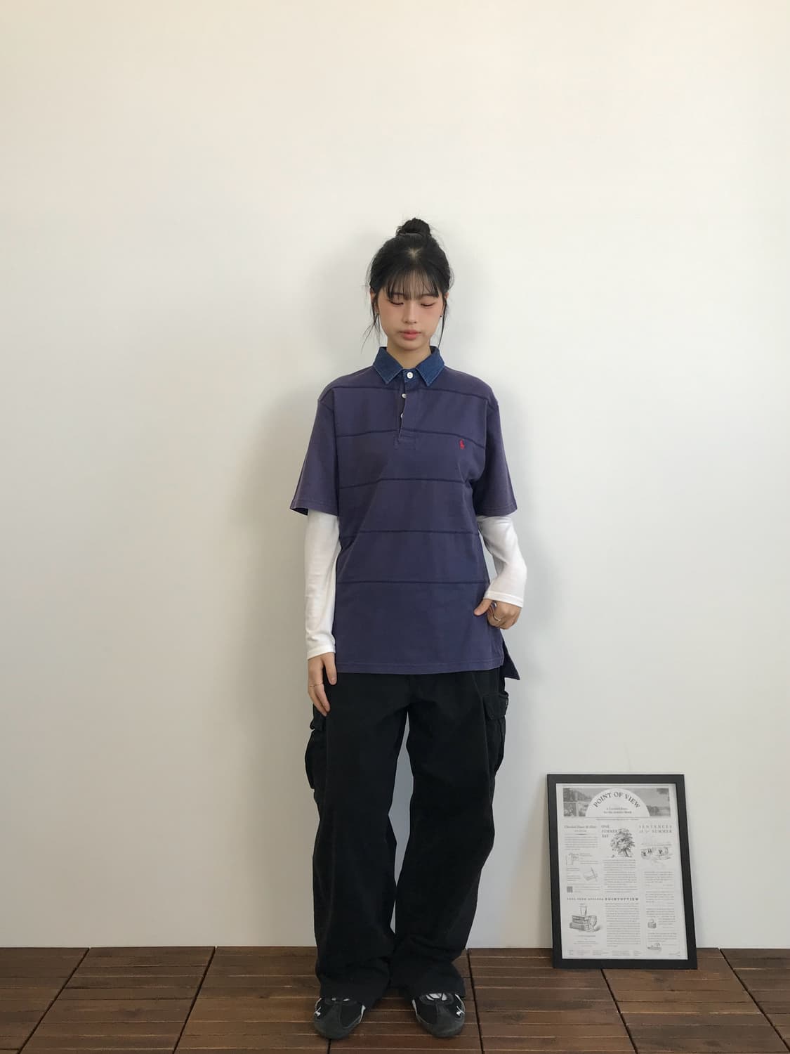 Polo Denim Collar Polo Shirt 상품이미지1