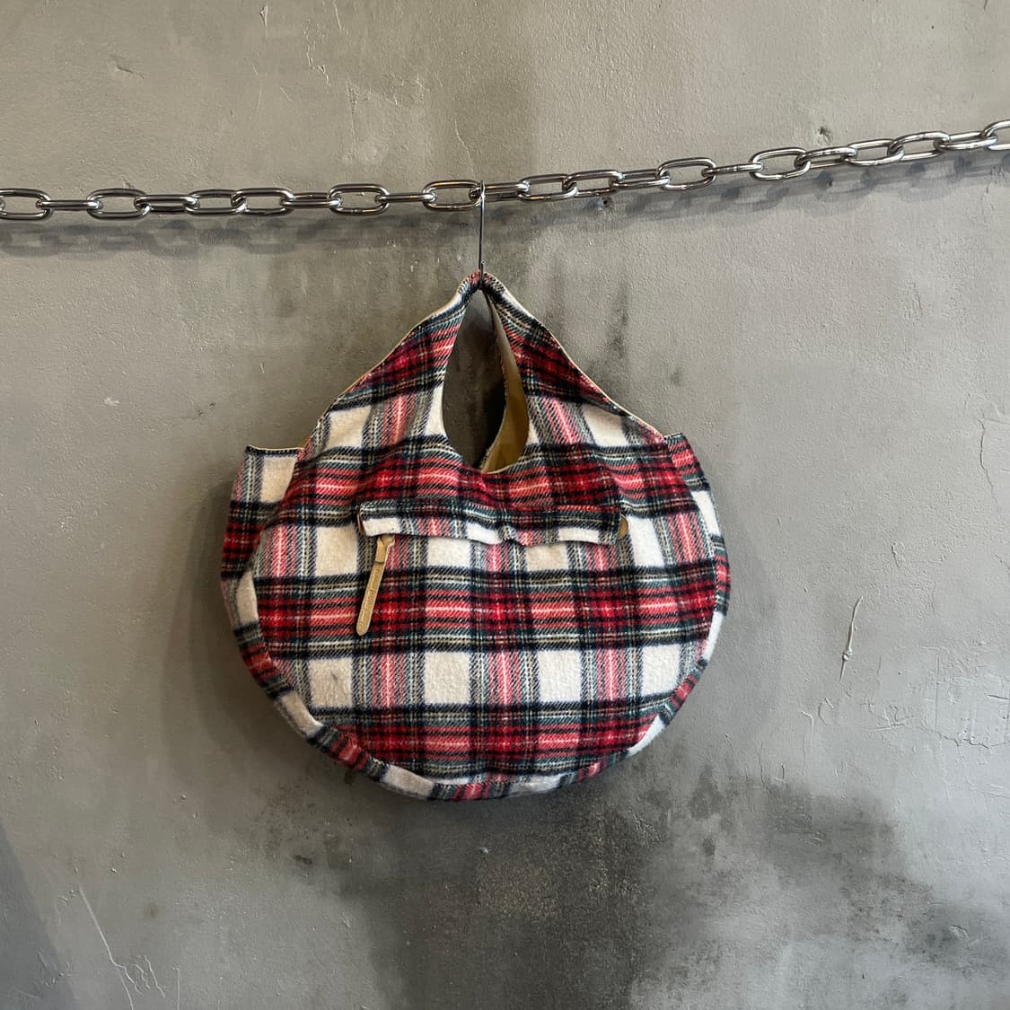 츠모리 치사토 타탄체크/스웨이드 리버서블 백 상품이미지1