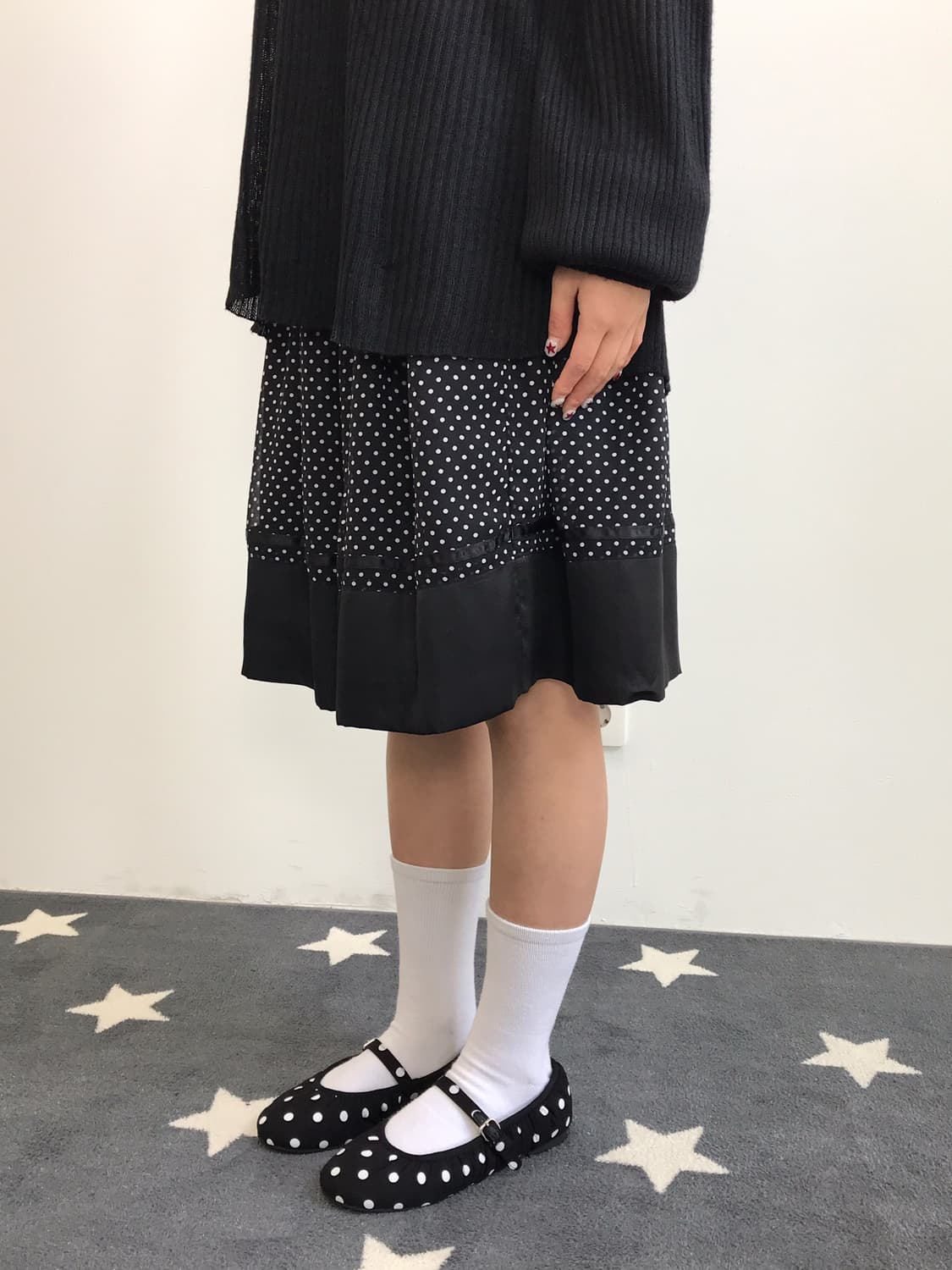 Jpn Poly Dotted Midi Skirts 상품이미지2