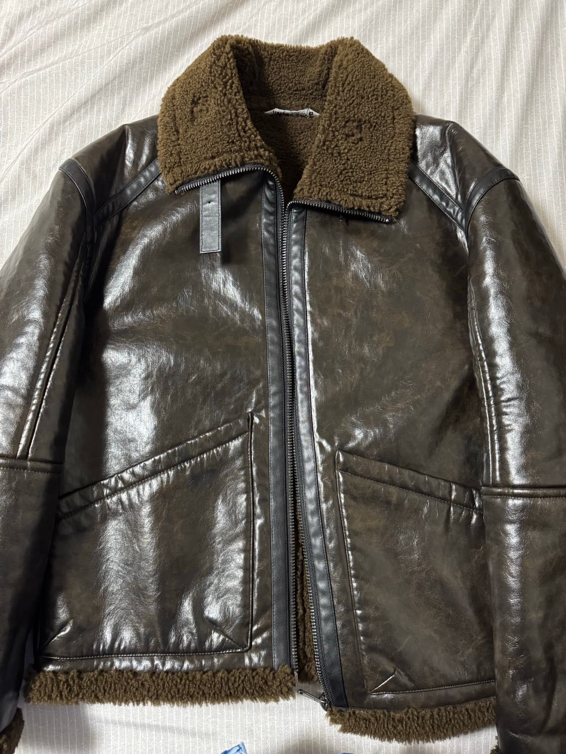 자라 레더 무스탕 m 상품이미지1