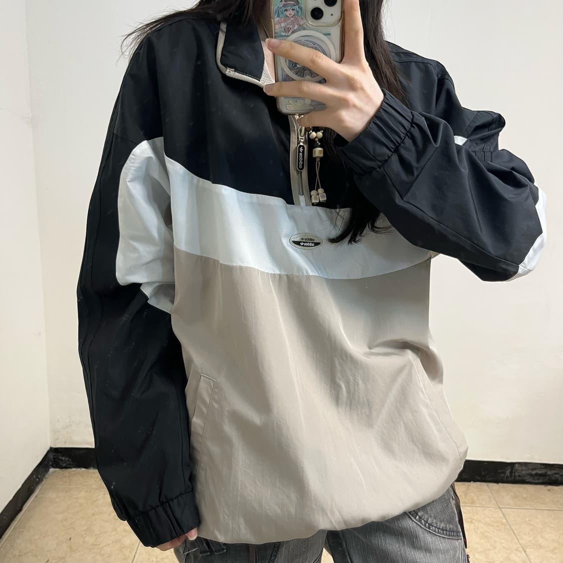 Adidas beige color-block anorak 상품이미지3