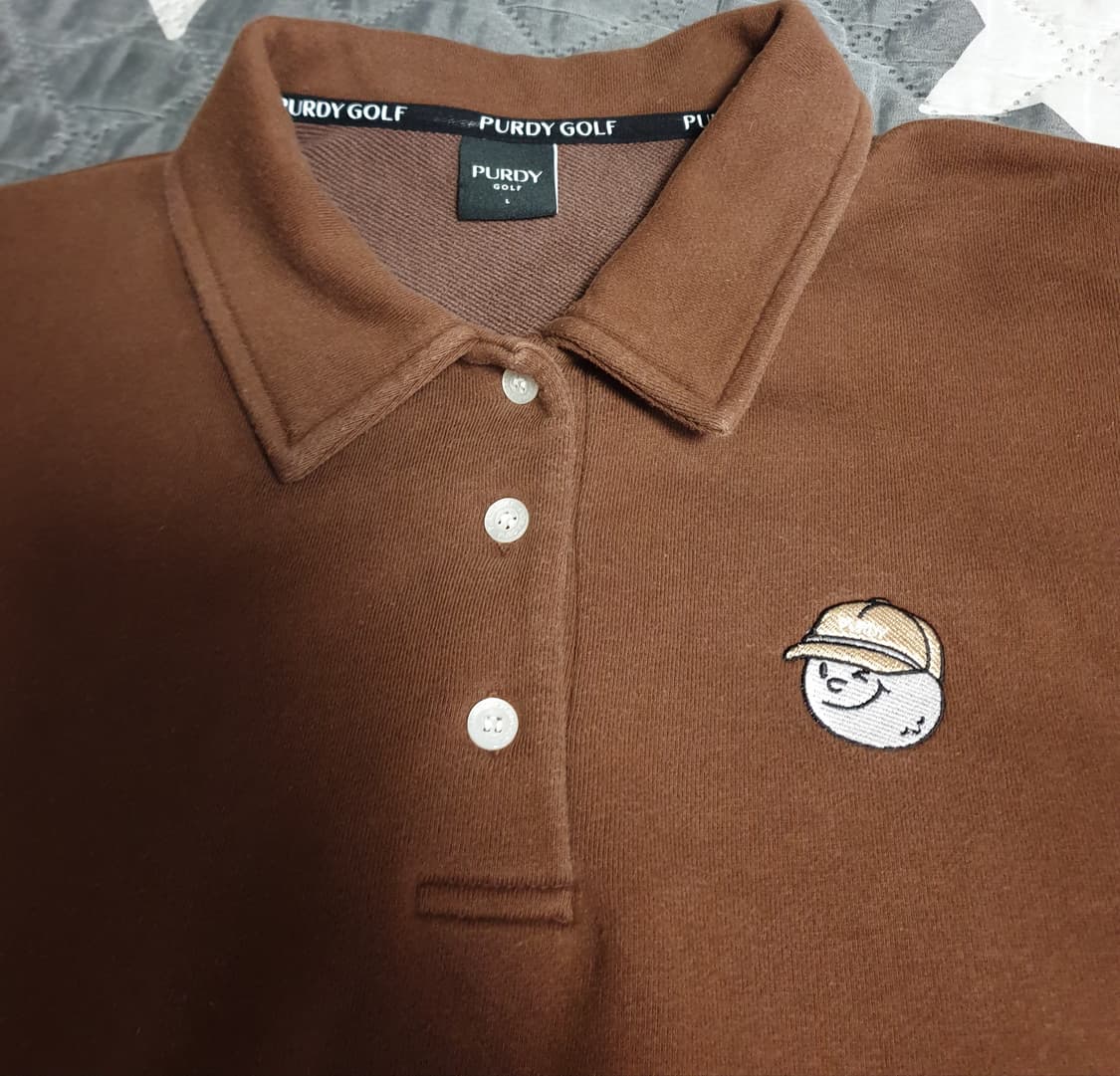 PURDY GOLF 자수로고 카라 맨투맨 브라운 (L) 상품이미지4