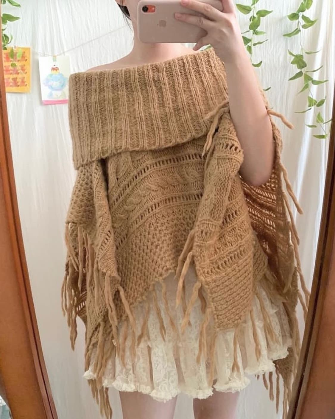 오프숄더 그런지 케이프 상품이미지2