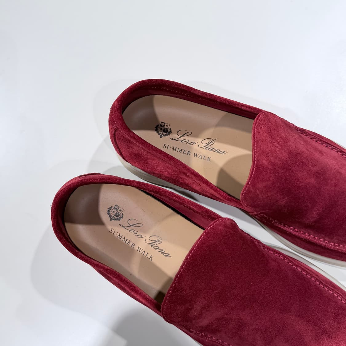 (A/41) / 로로피아나 썸머워크 스웨이드 로퍼 버건디 상품이미지7