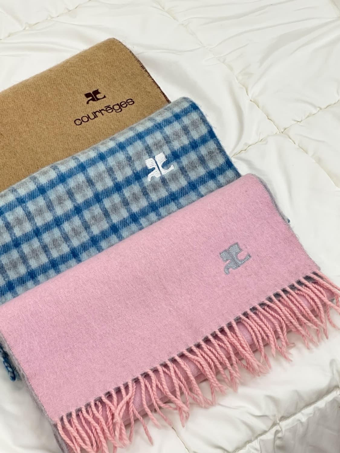 courreges / 꾸레쥬 핑크 울 머플러  상품이미지6