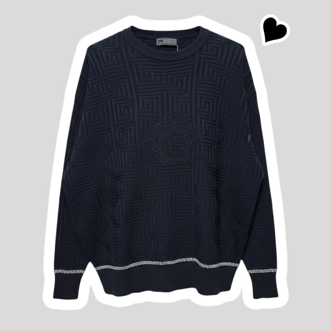 베르사체 빅로고 자수 면니트 상품이미지1