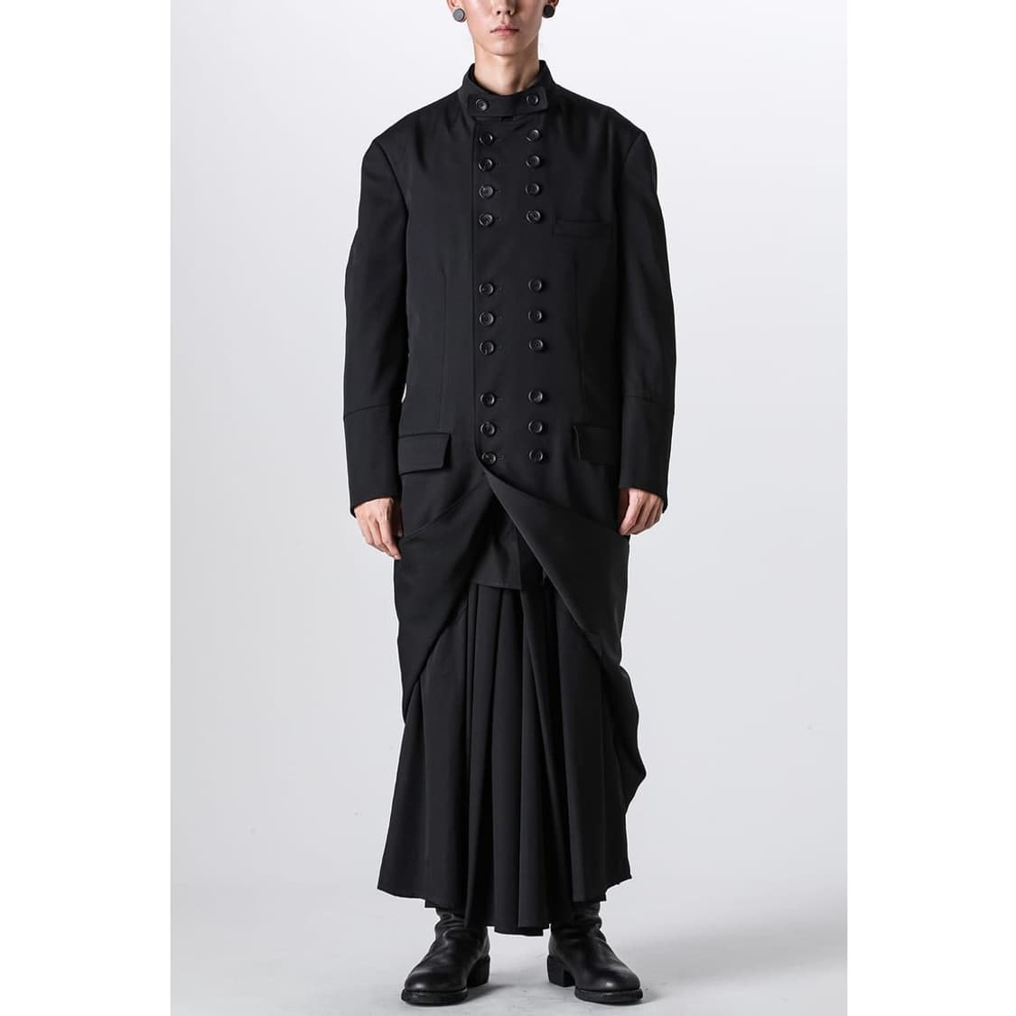 요지야마모토 뿌르옴므 24aw w스탠드 20버튼 블라우스 자켓 상품이미지2