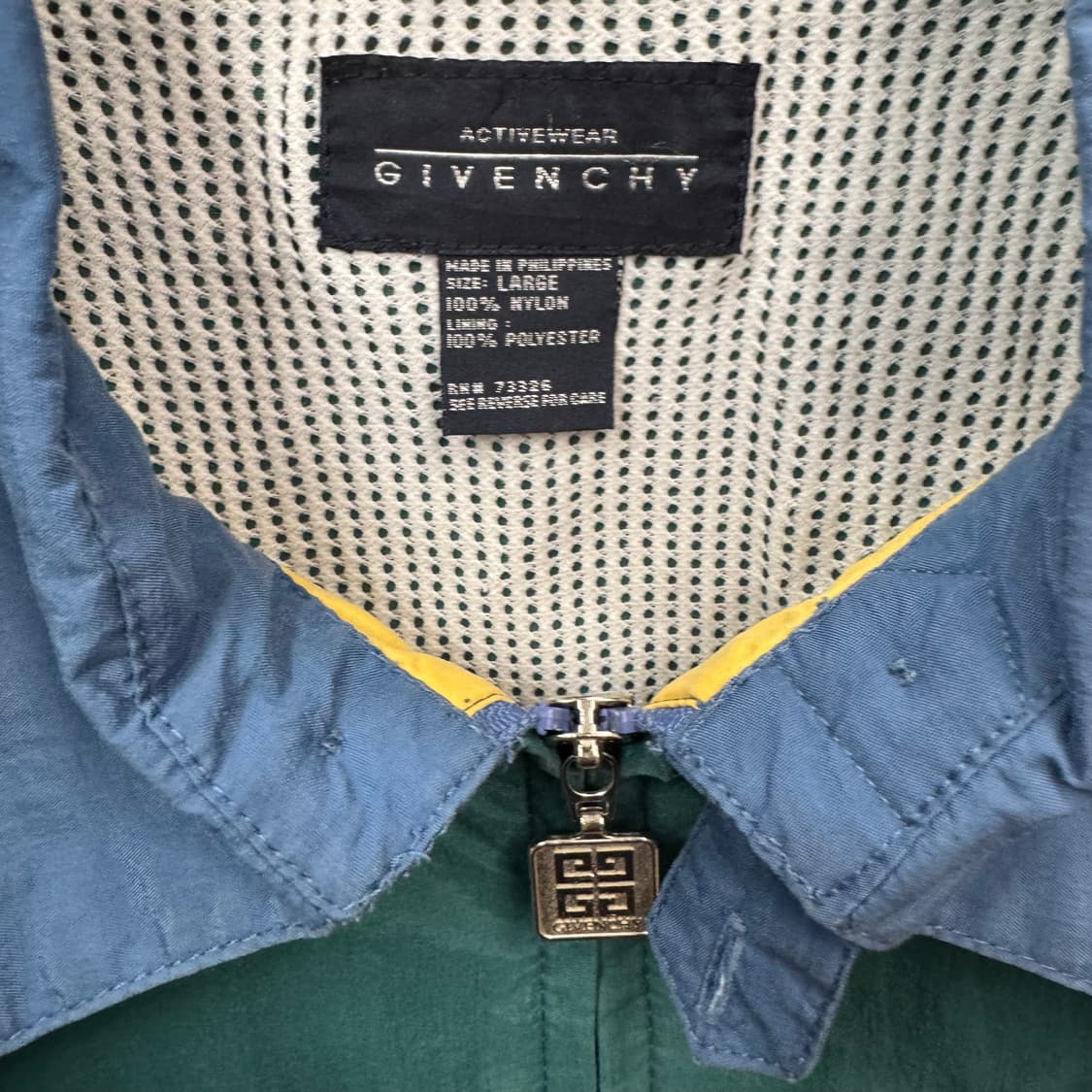 90s 지방시 컬러블록 나일론 자켓 전면 월계수 로고 포인트 배색 상품이미지7