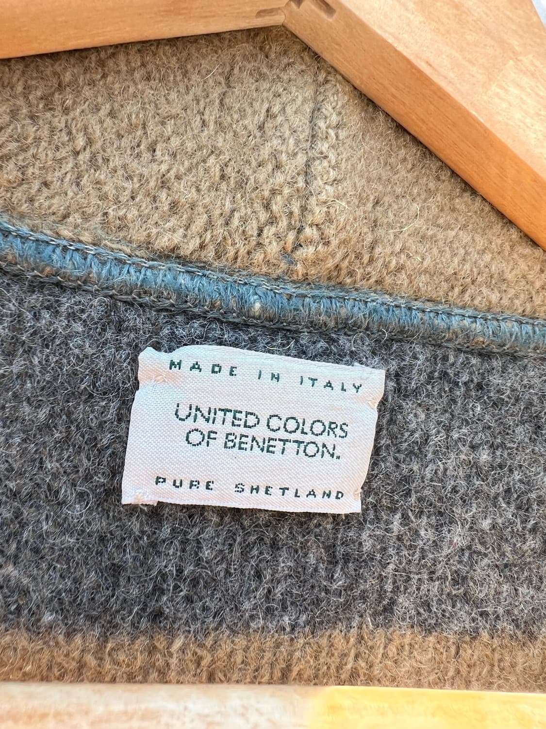 80s 베네통 Pure Shetland Wool 가디건 상품이미지4