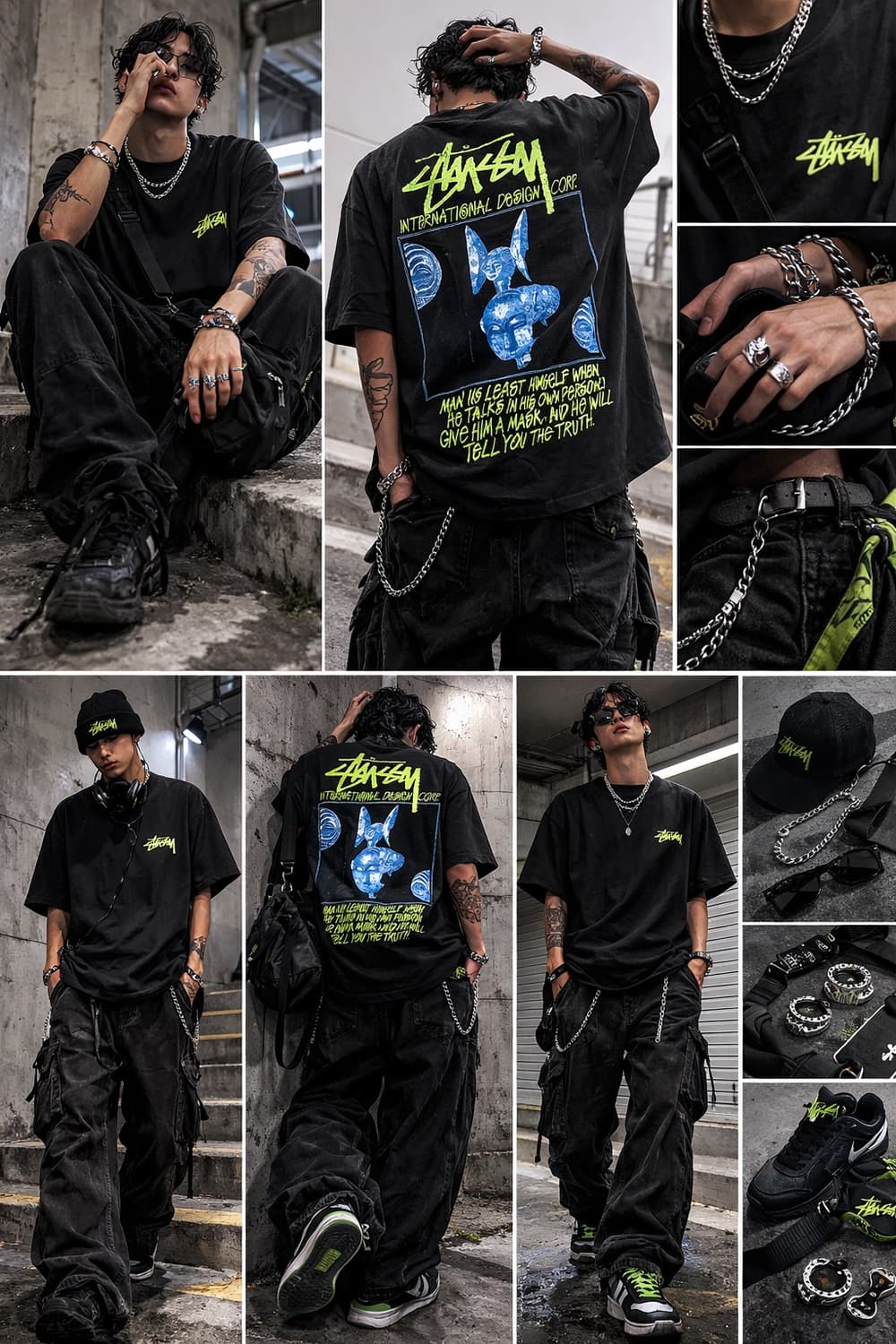 👕 Stüssy 스투시 인터내셔널 디자인 그래픽 반팔 티셔츠 상품이미지3