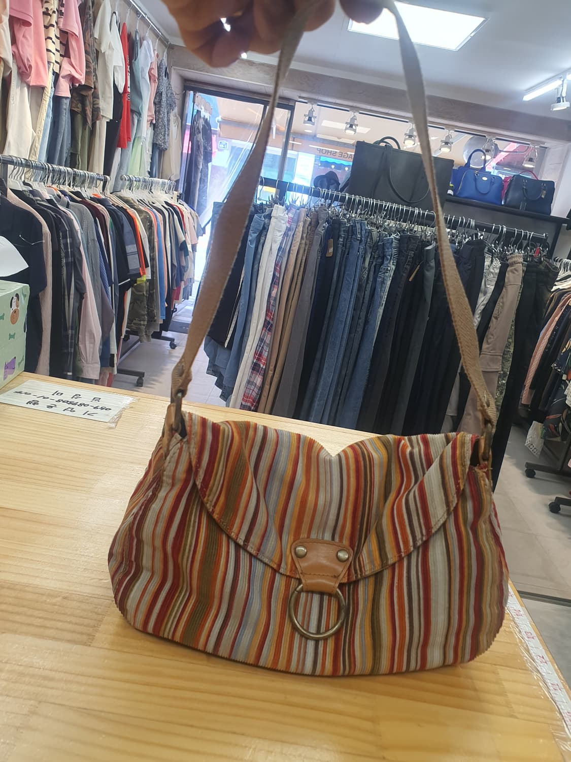 ​[정품] GAP 갭 빈티지 멀티 스트라이프 코듀로이 숄더백 상품이미지1