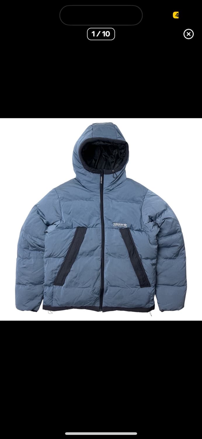 아디다스 푸퍼 오리털 체크 패딩 점퍼 상품이미지1