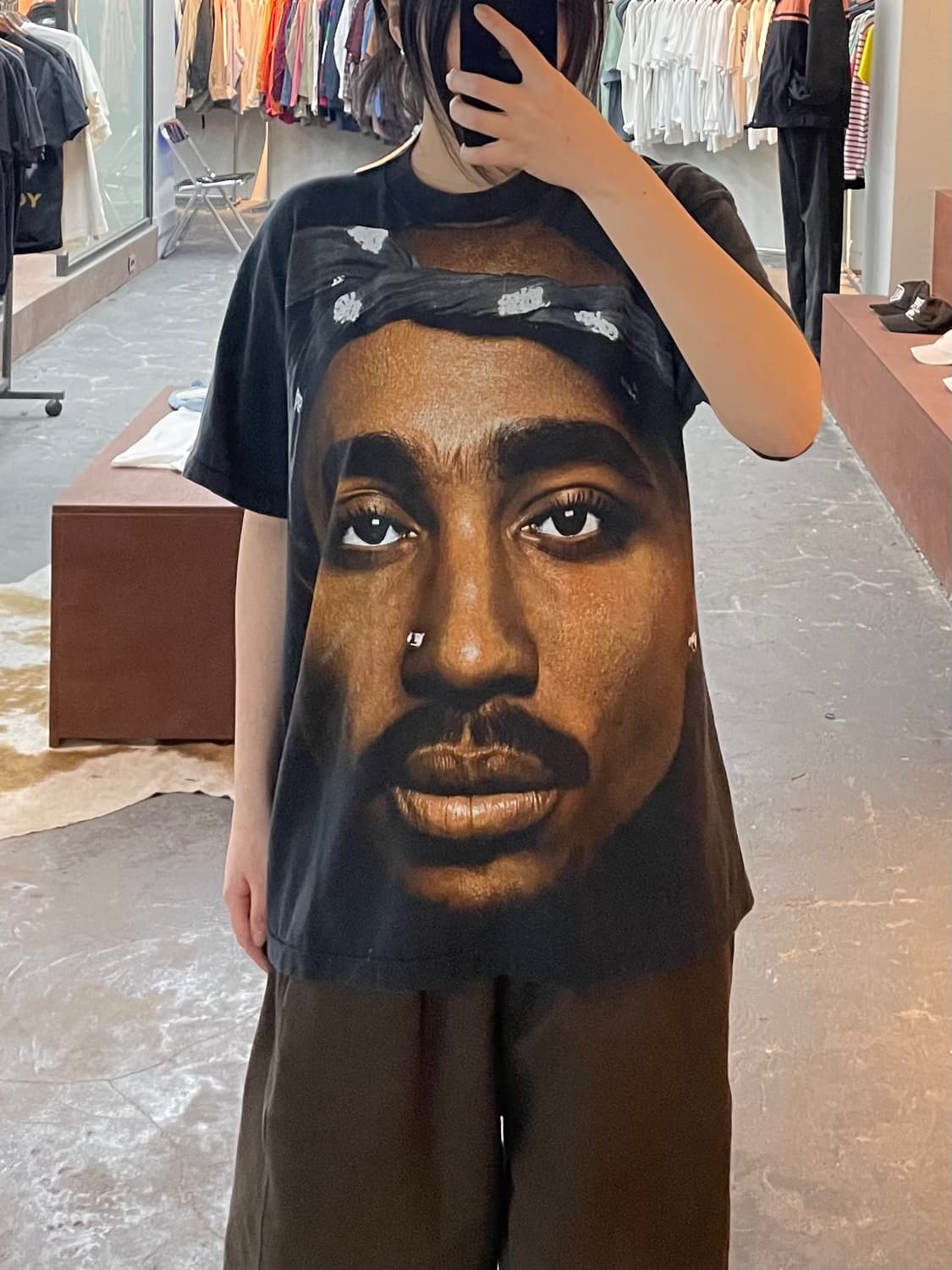 빈티지 힙합 투팍 샤커 그래픽 반팔 H2527 상품이미지1