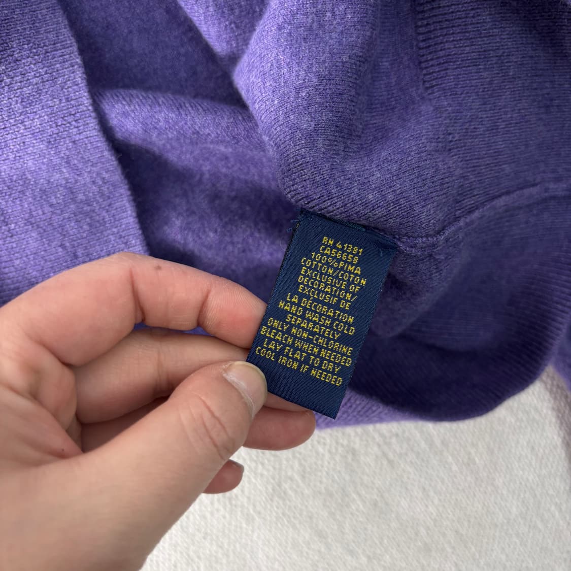 100 폴로 랄프로렌 피마코튼 퍼블 브이넥 니트  상품이미지7