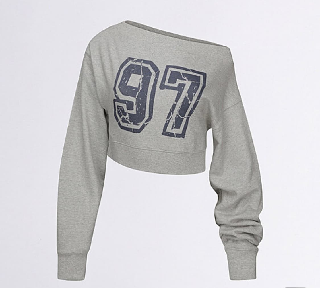 Off- Shoulder Cropped Sweatshirt Melange 상품이미지2