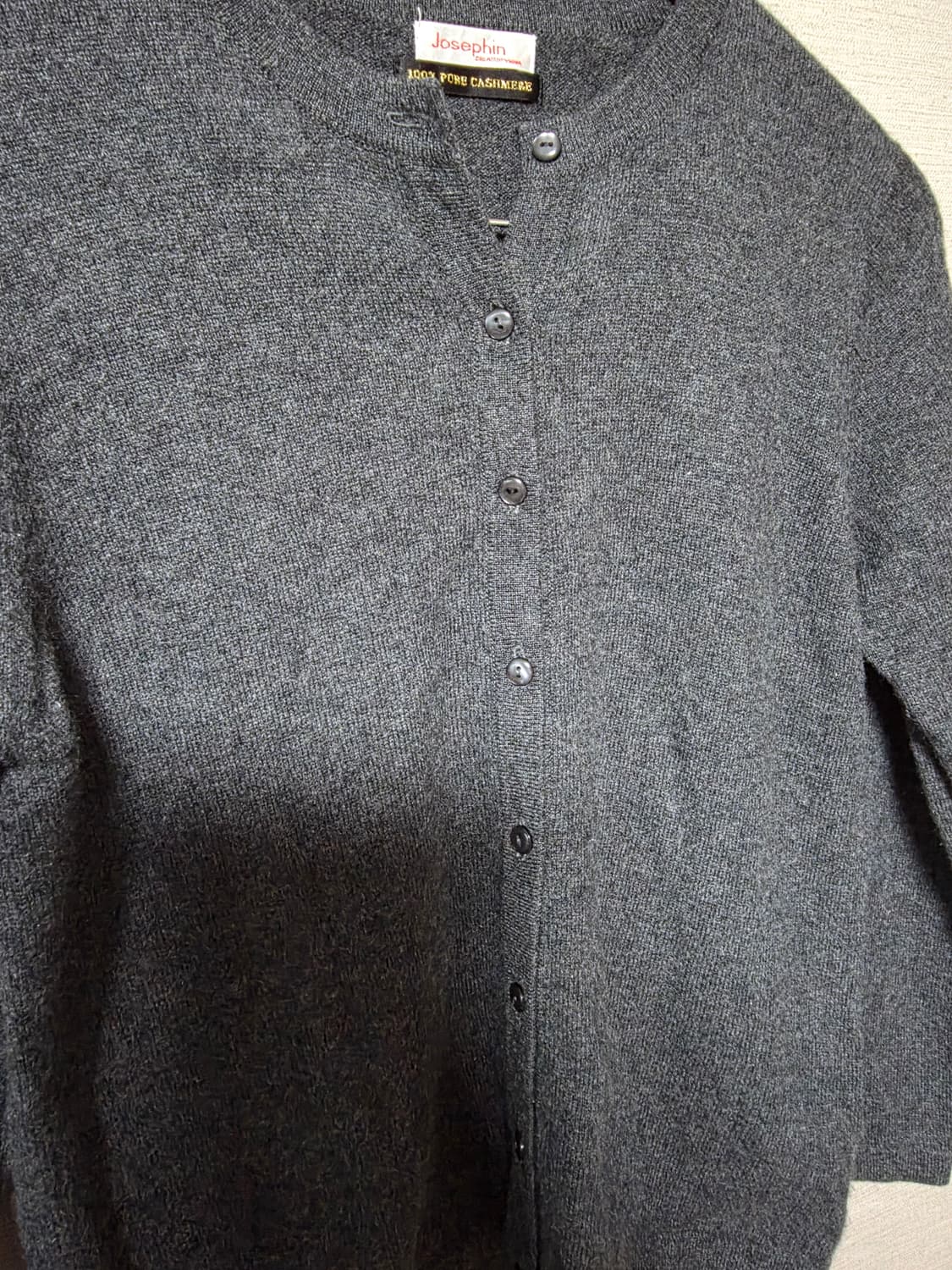 진회색 캐시미어 100% 가디건 상품이미지3