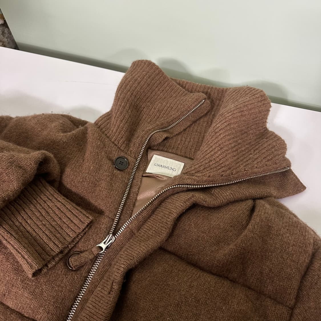 L 우마뭉 브라운 니트패딩 상품이미지6