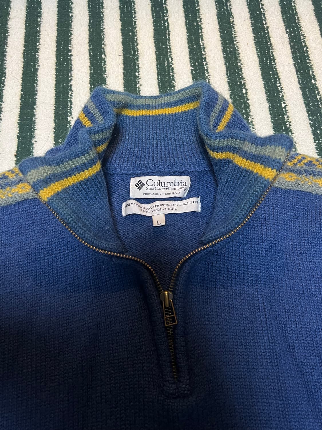 80s Columbia Nordic wool 100% knit 상품이미지4