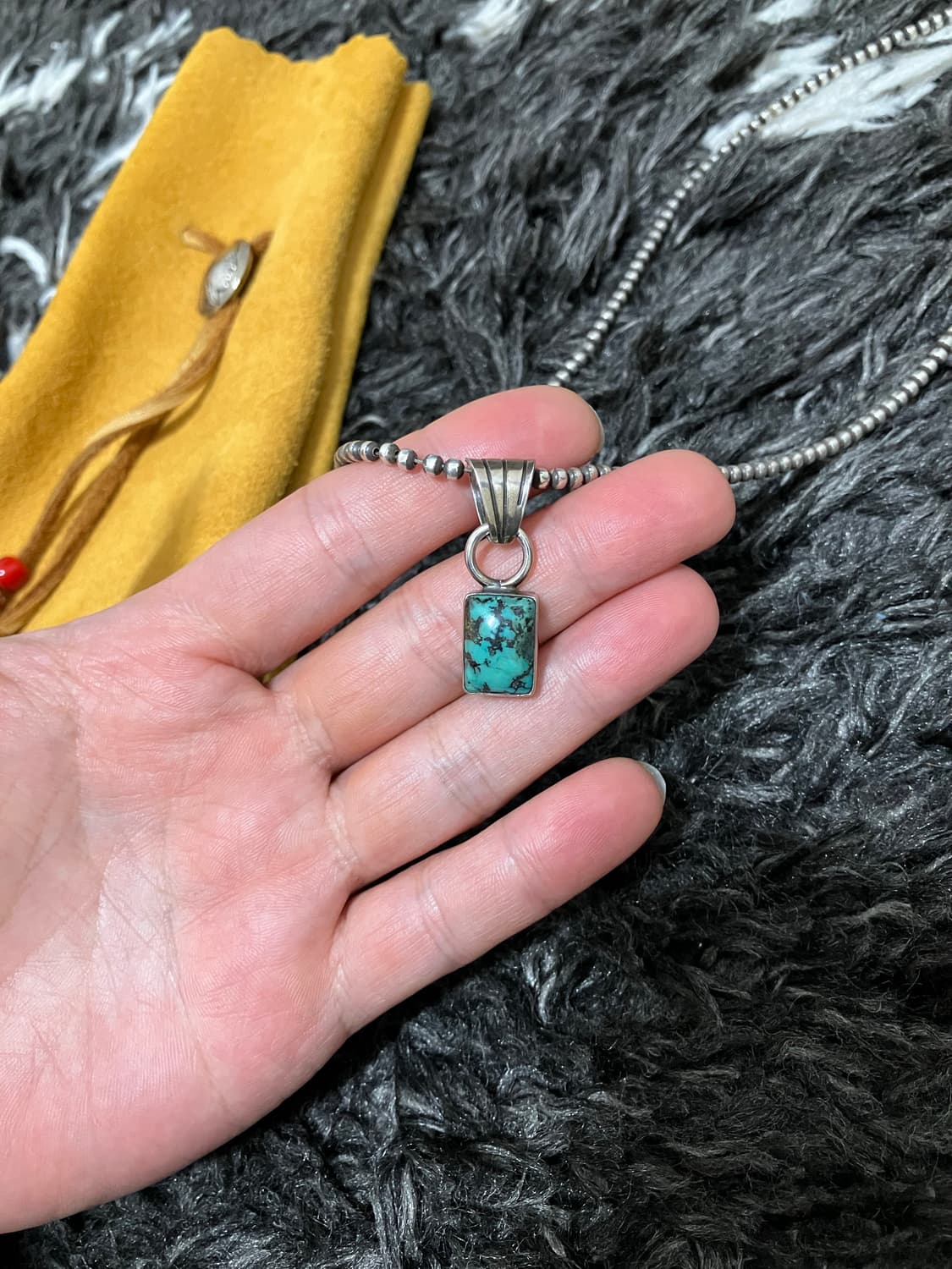 네이티브 아메리칸 스털링실버 터콰이즈 펜던트 목걸이 925 나바호 터키석 상품이미지1