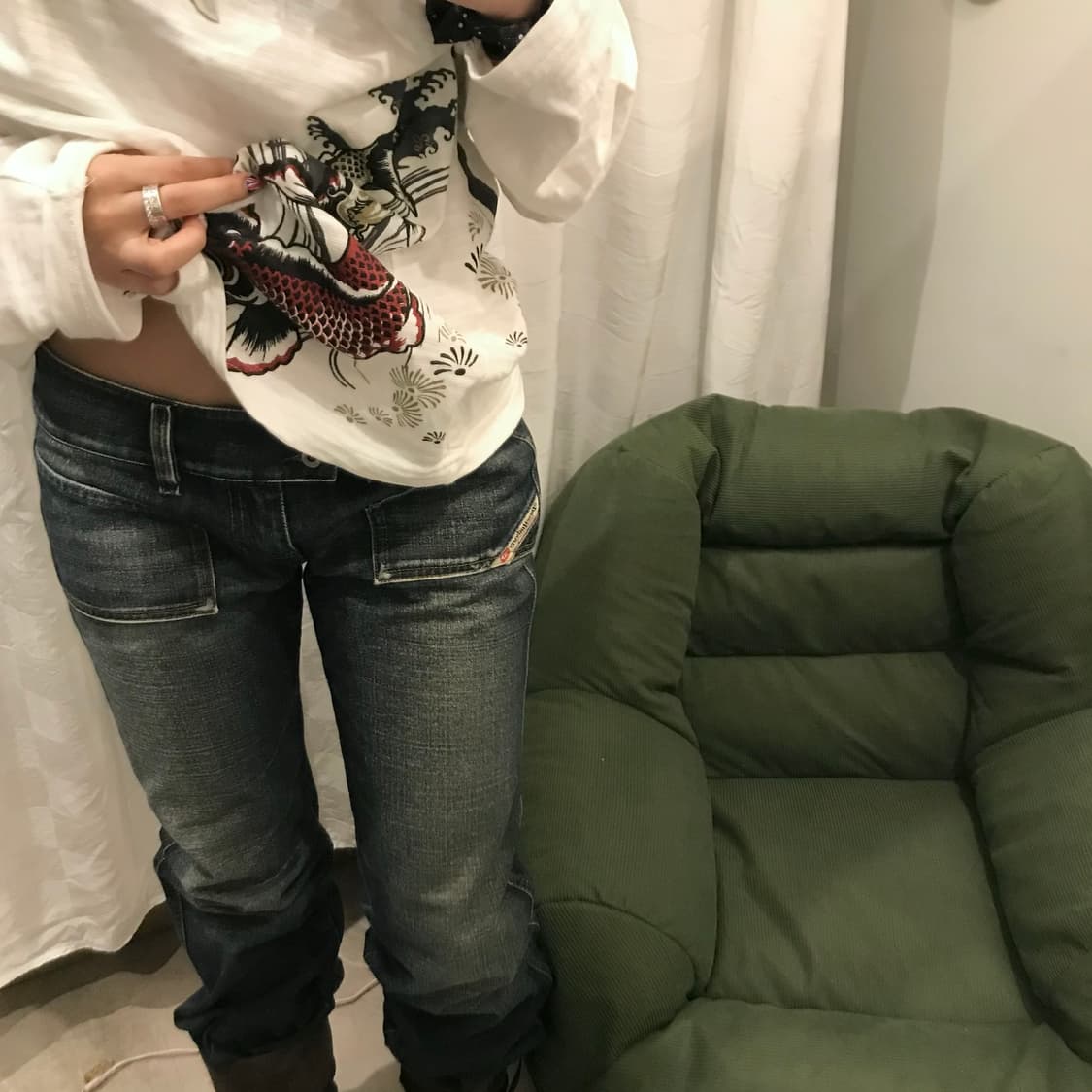 Diesel 디젤 로우 세미부츠컷 흑청 데님 상품이미지2