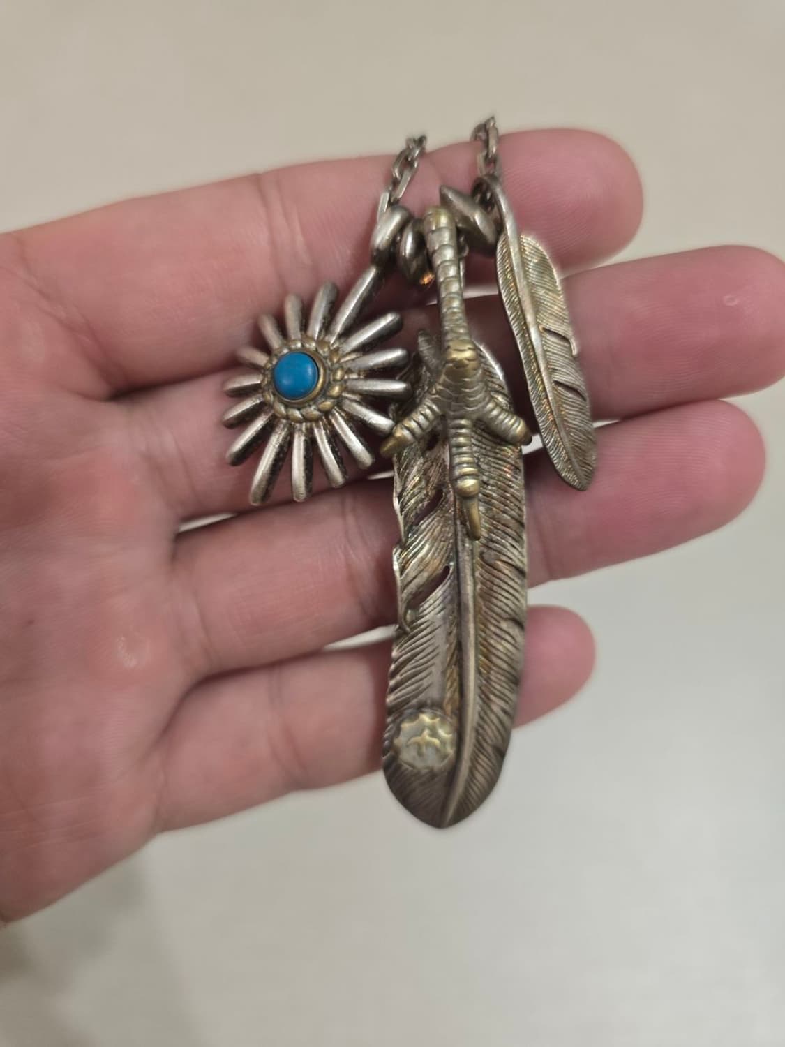 인디안 깃털 은목걸이 상품이미지1