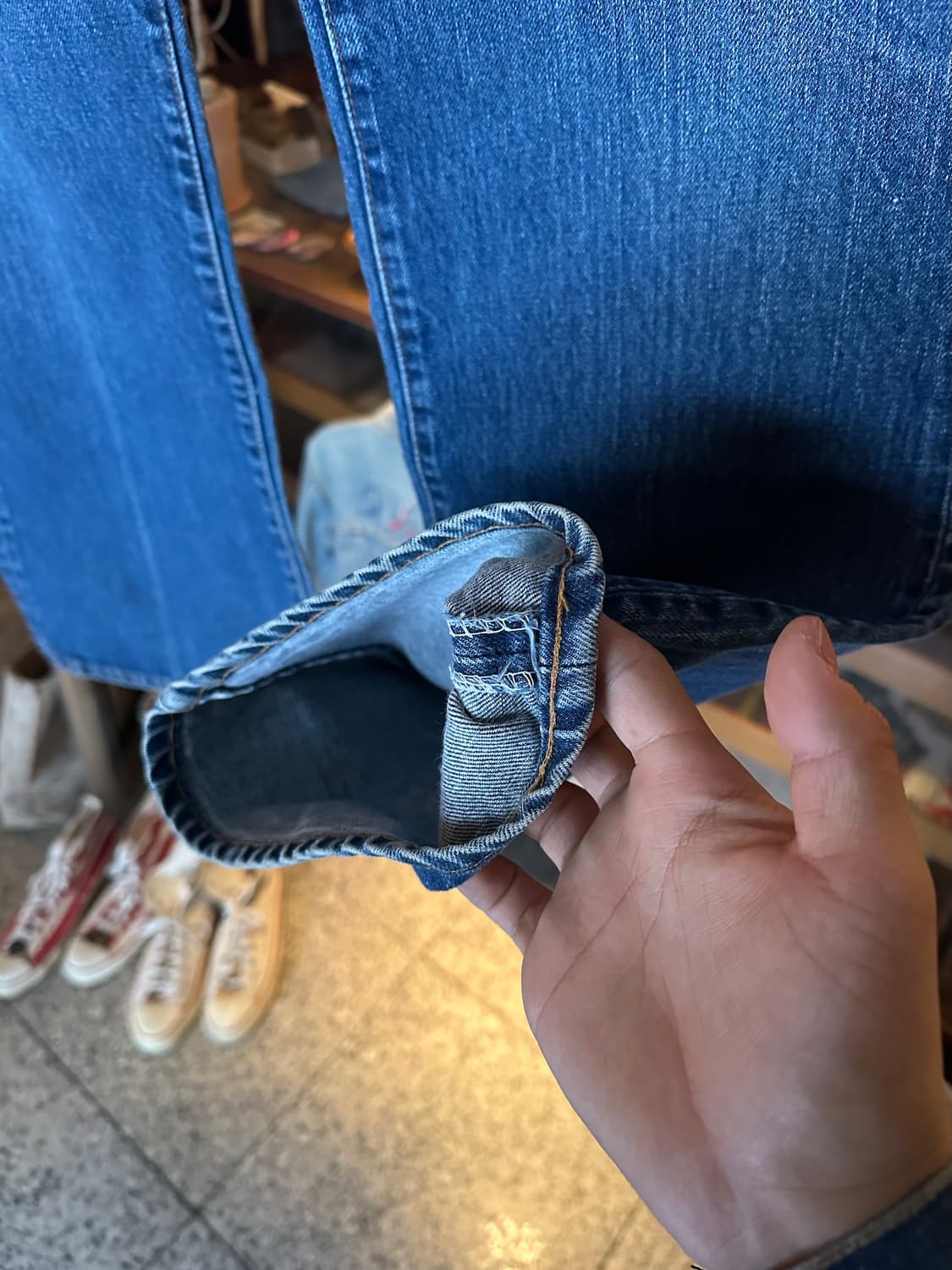 70s USA 빈티지 리바이스 517 66전기 부츠컷 데님 팬츠 상품이미지2