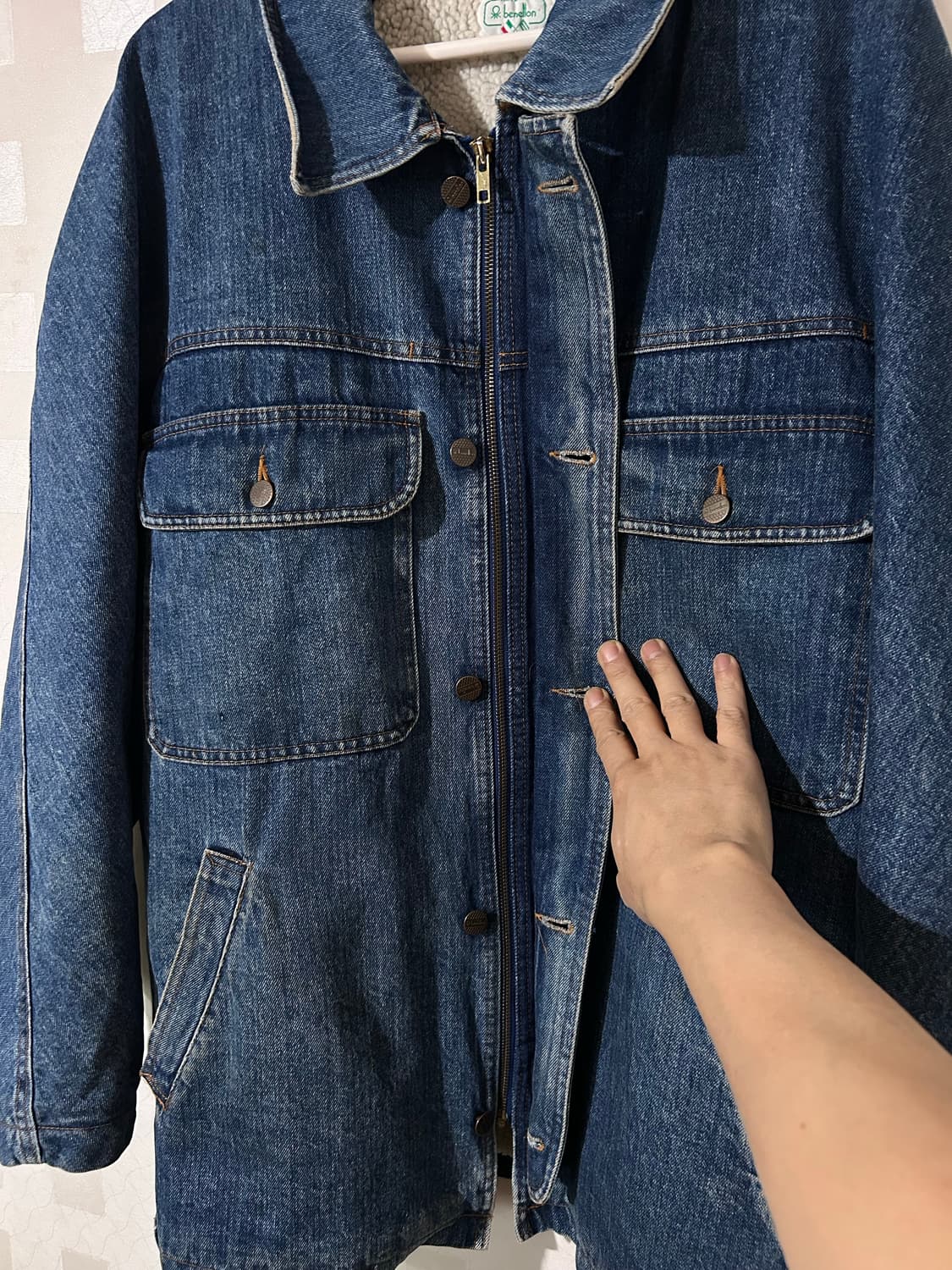 (105) 베네통 안감 양털 데님코트 상품이미지7