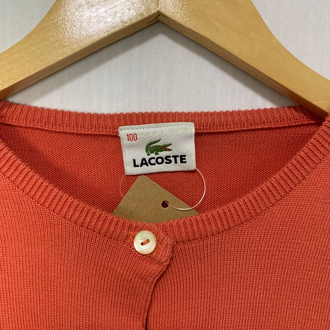라코스테 빈티지 코랄색 가디건 100사이즈 여성 세미크롭 상품이미지10
