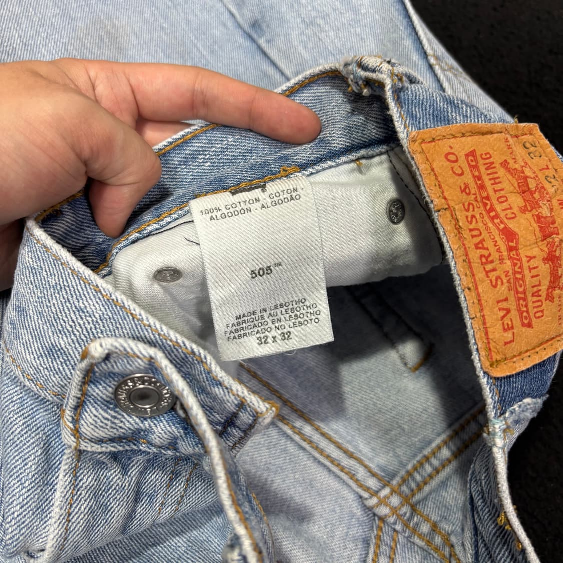 32 리바이스505 연청 컷오프 쇼츠 데님 반바지 상품이미지4