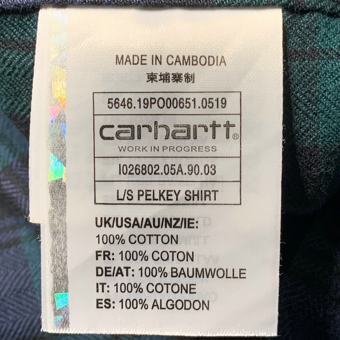 [L] 칼하트 WIP L/S PELKEY SHIRT 상품이미지5