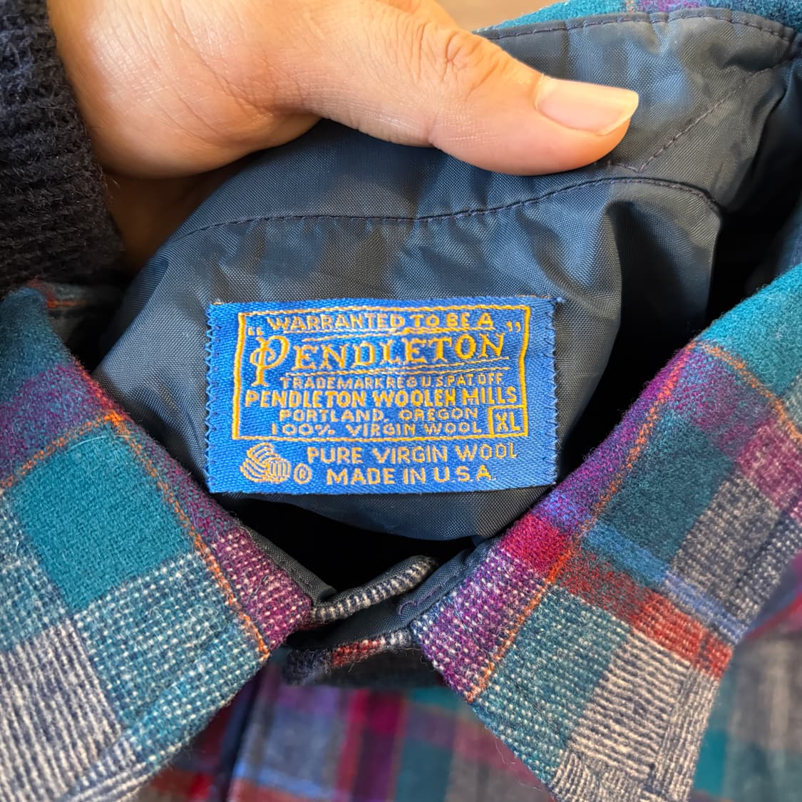 80년대 미국 생산 펜들턴 체크 울 셔츠 상품이미지6