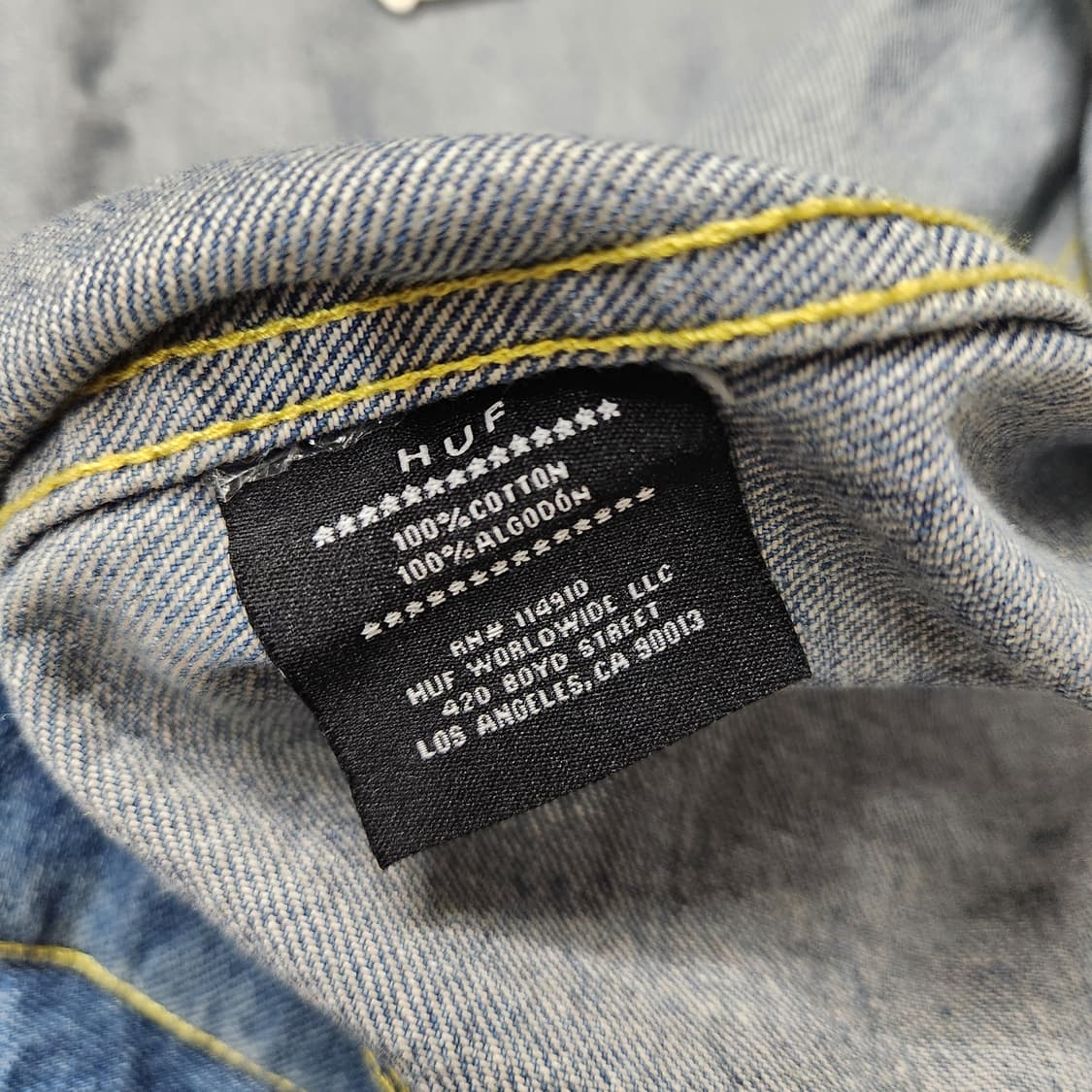 정품 HUF 허프 남성 청 데님 자켓 M 상품이미지10