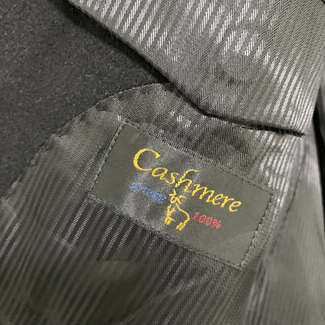 jpn 일본 빈티지 캐시미어 100% 블랙 하프 코트 M 상품이미지3