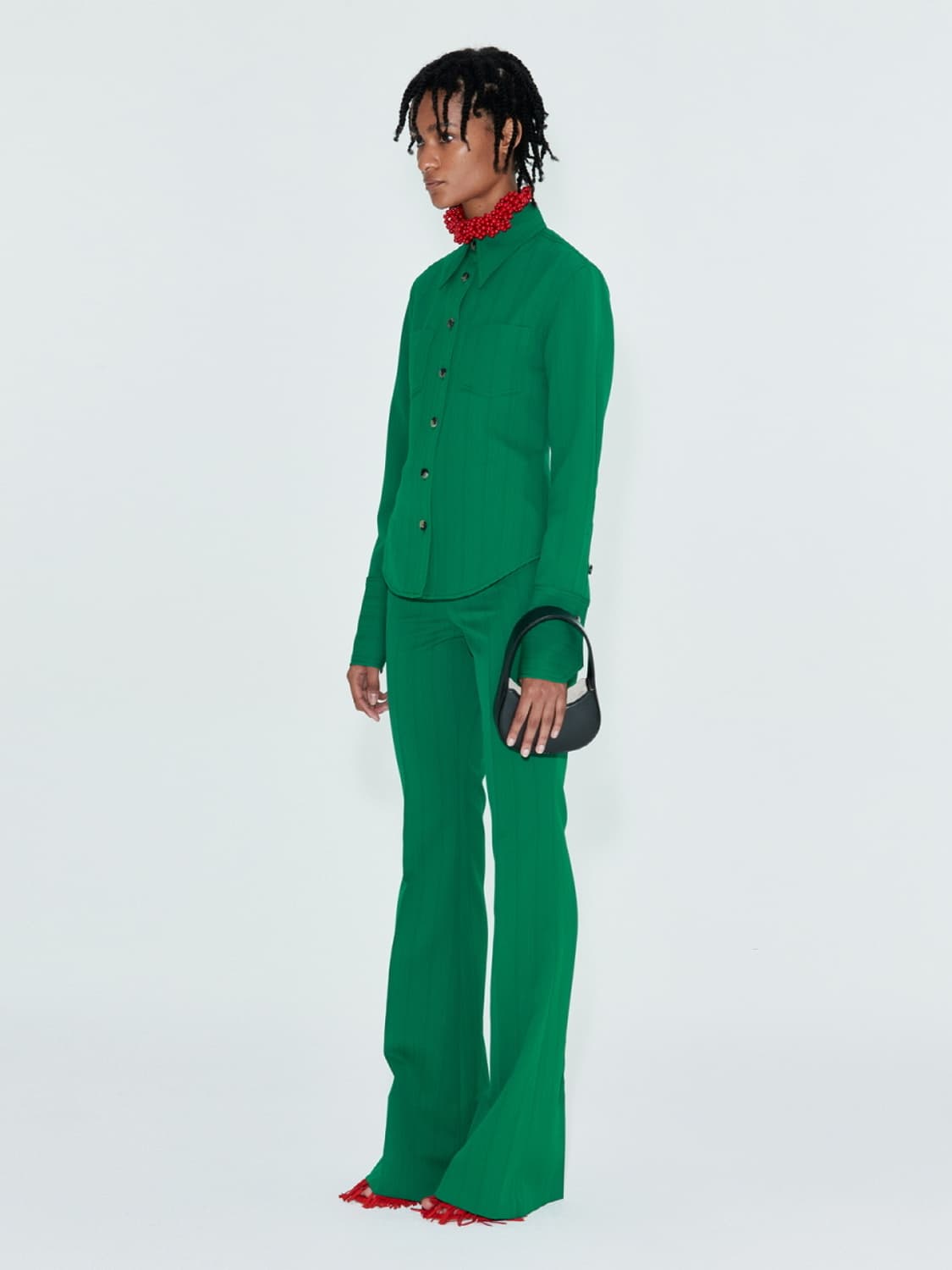 Recto-SUNRISE STRIPE SHIRTS(JADE GREEN) 상품이미지2