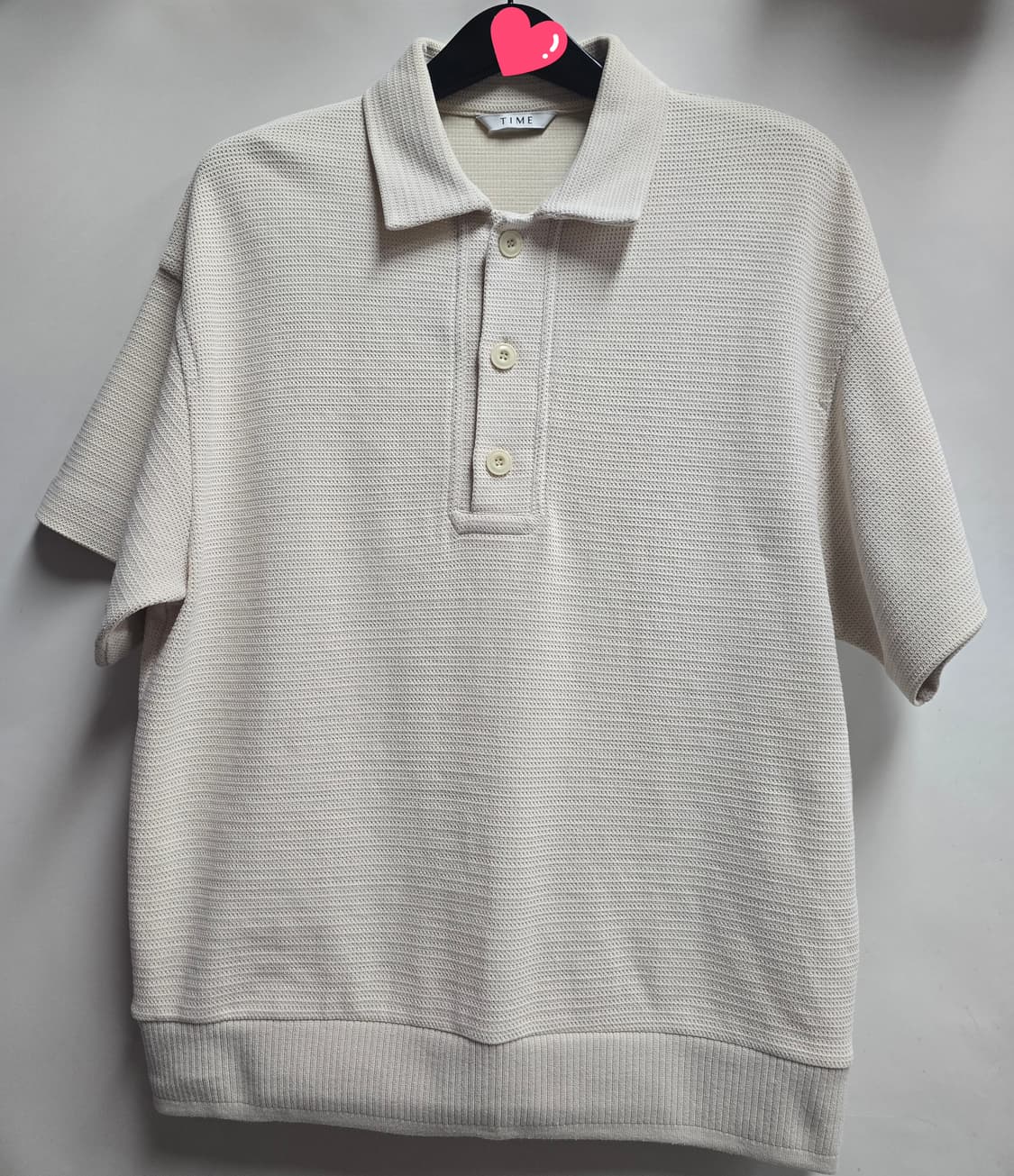 한섬)타임 옴므 니트반팔티 95(XL)오트밀색상 상품이미지1