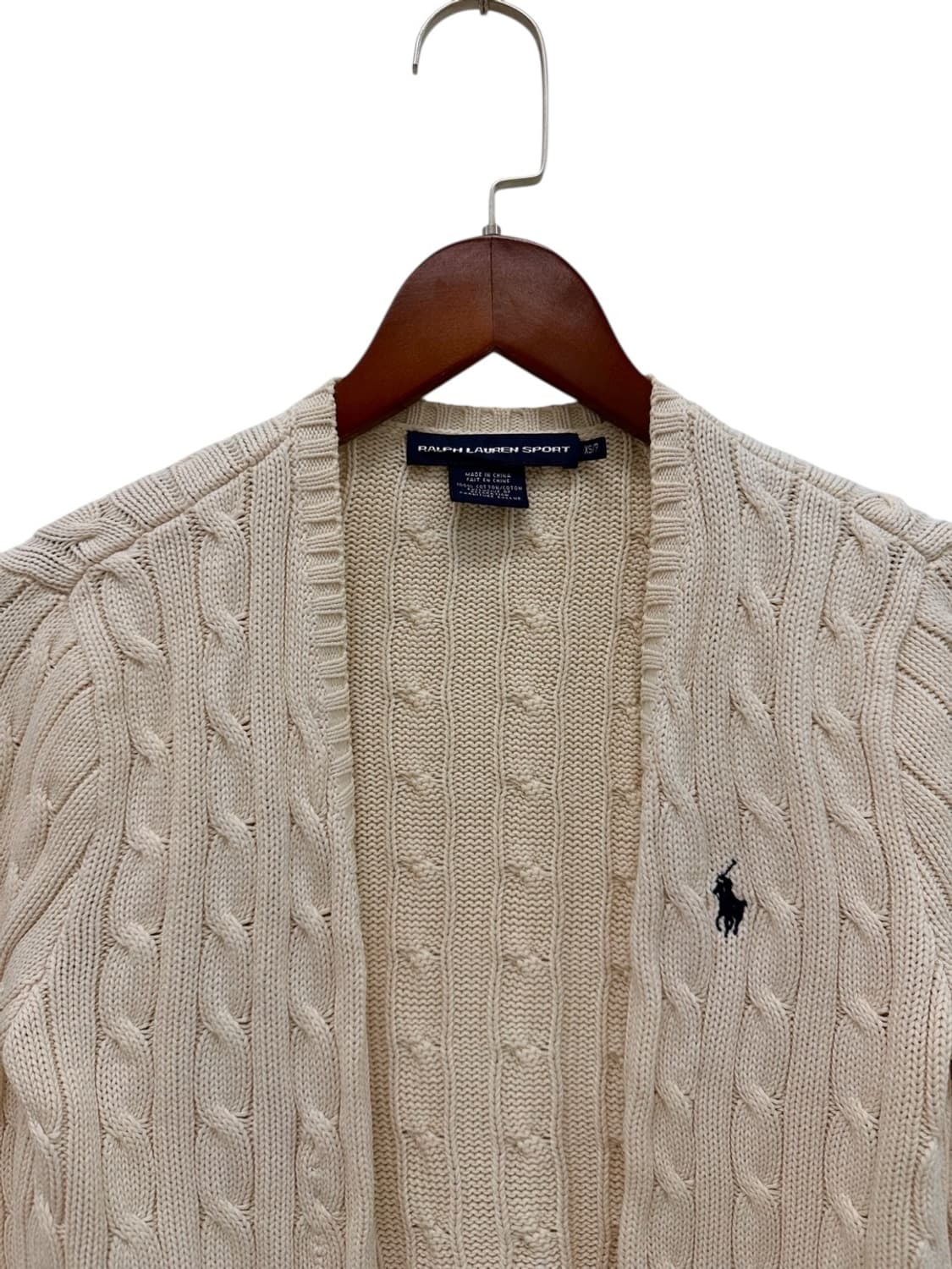 폴로 케이블 꽈배기 가디건 아이보리 (XS) 상품이미지2