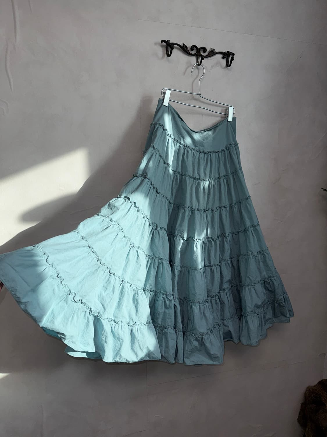 Mute blue flare cancan maxi skirt 상품이미지1