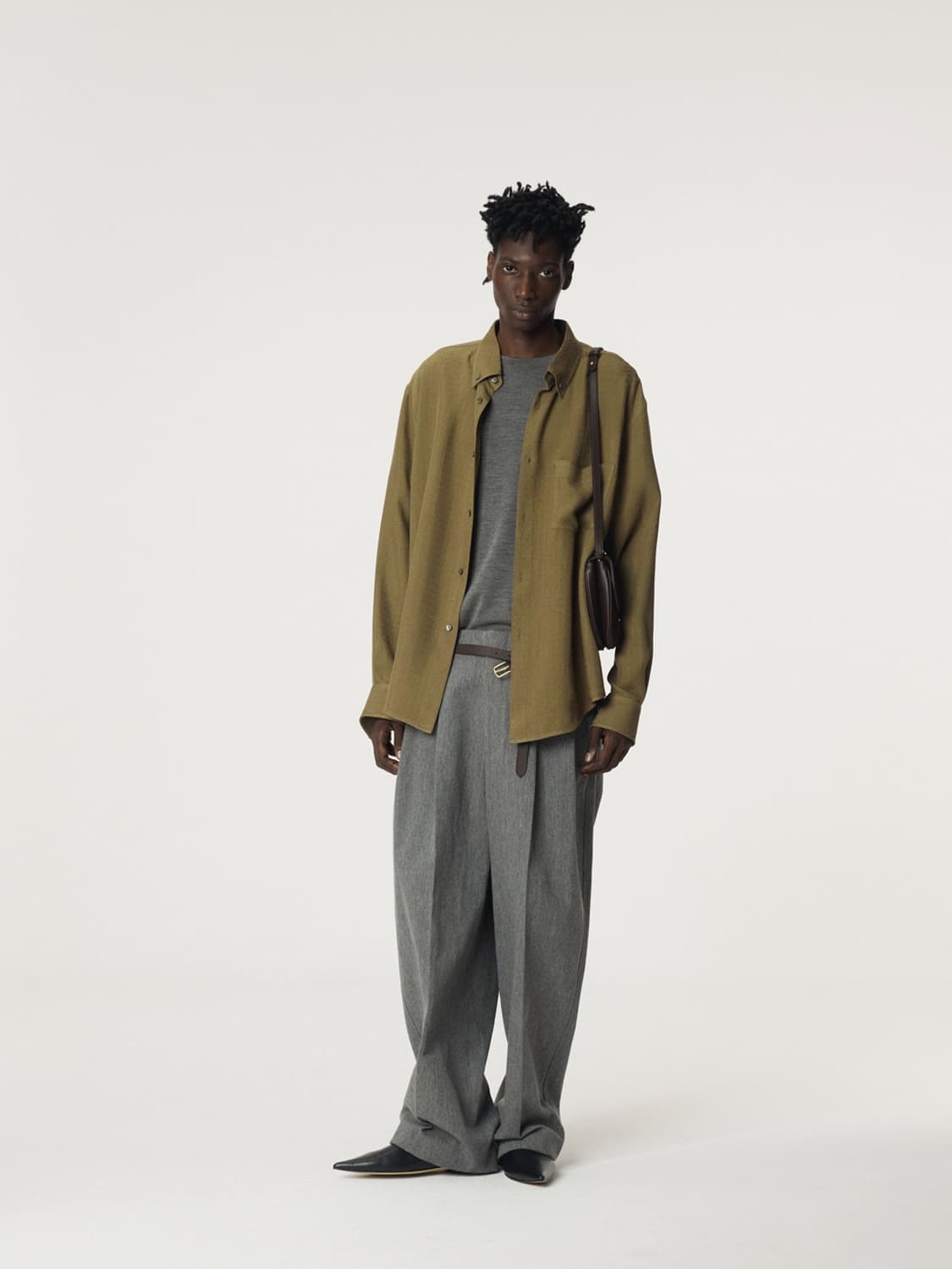 렉토 25FW 빈티지 자카드 셔츠 카키 상품이미지3