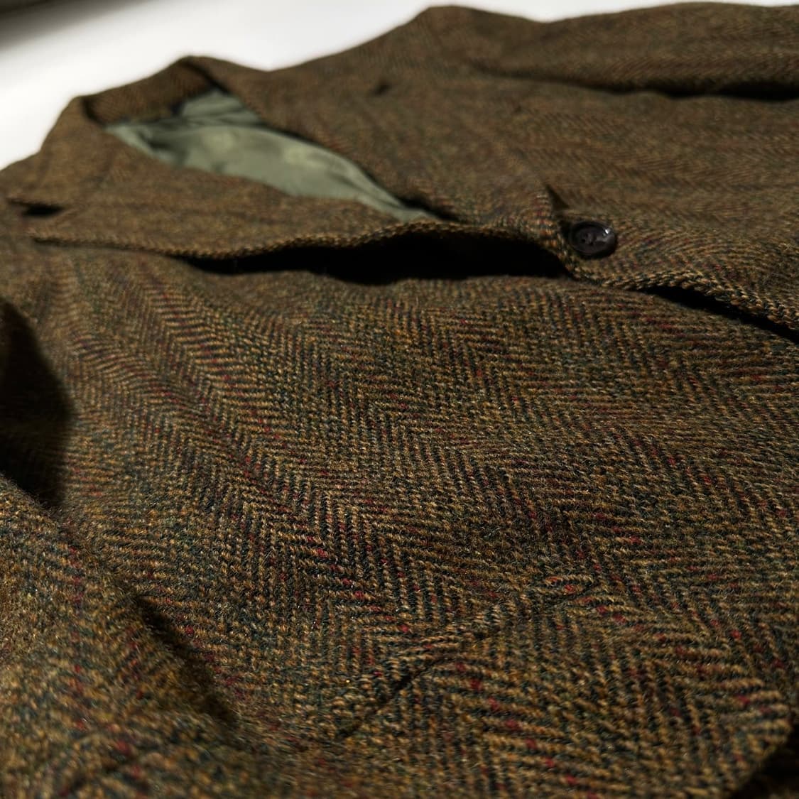 해리스 트위드 헤링본 체크 싱글 2B 블레이저 자켓 상품이미지6