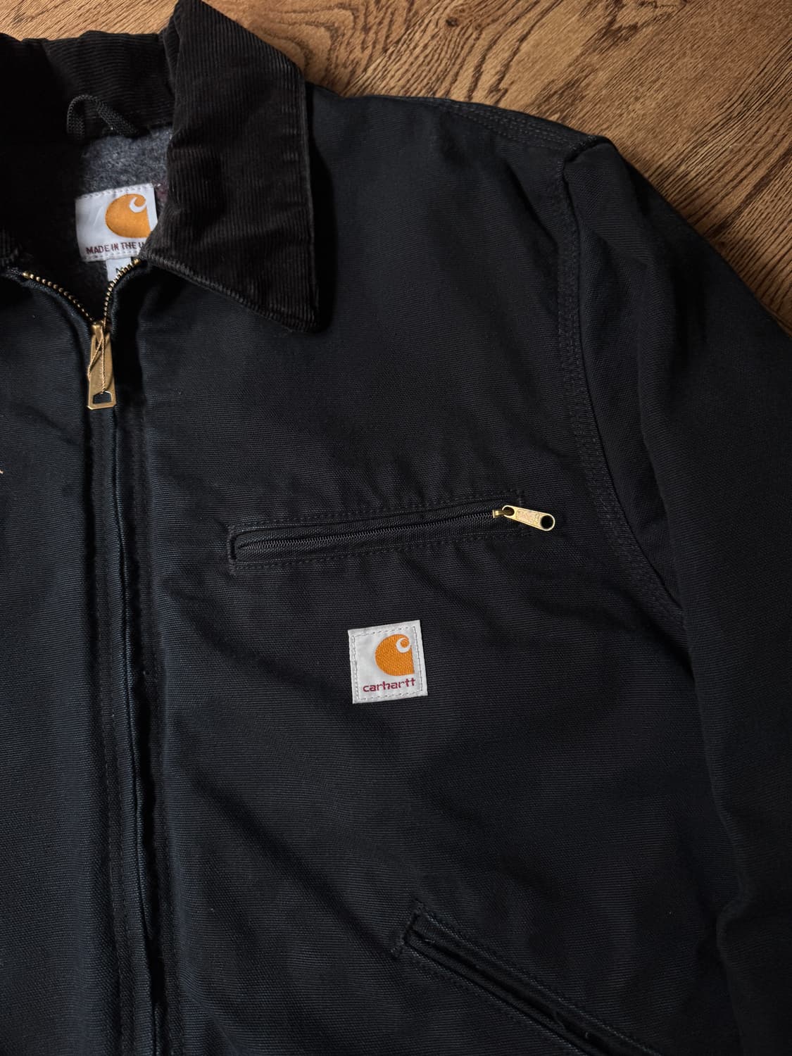 [M]칼하트 Made in USA J01 디트로이트 블랙 워크 자켓 상품이미지4