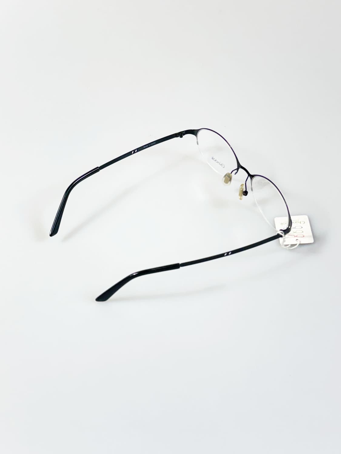 CHINOOK 블랙 메탈 오벌 반무테 빈티지 안경 상품이미지4