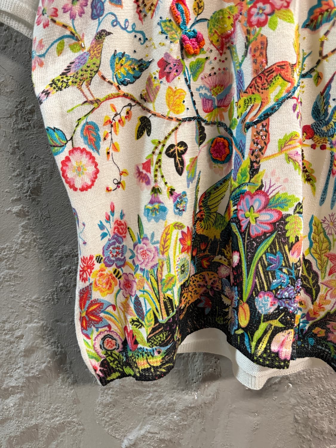 겐조 KENZO 정글 플로럴 자수 반팔 니트 아이보리 M 상품이미지2