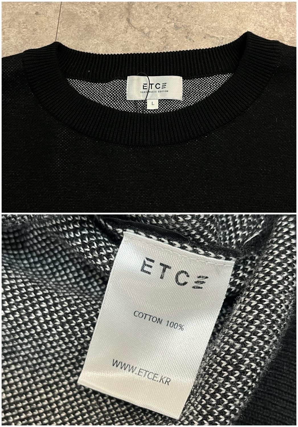 ETCE 이티씨이 레터링 니트 블랙 L #csz2633 상품이미지4