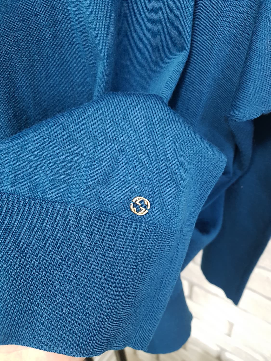 [m/정품] 구찌 인터로킹 터틀넥 여성 울 니트 청록색 상품이미지3