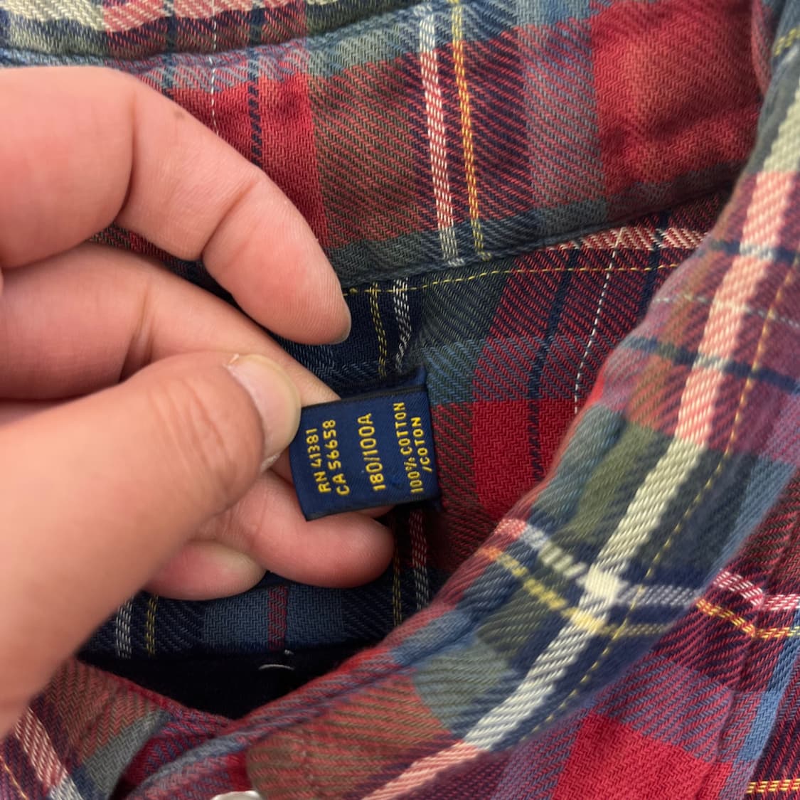 100 폴로랄프로렌 빈티지 체크 코튼 셔츠 상품이미지5